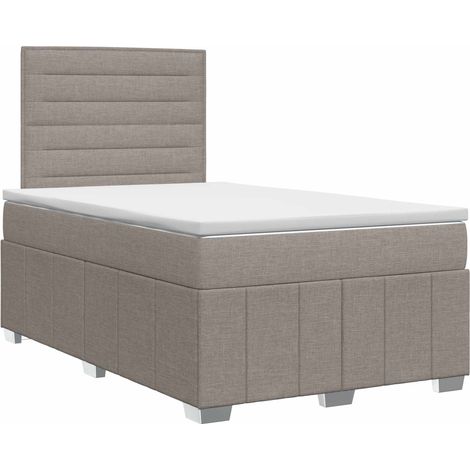 Maison Exclusive - Letto box spring con materasso Tortora 120 x 200 cm Tessuto (1/5)