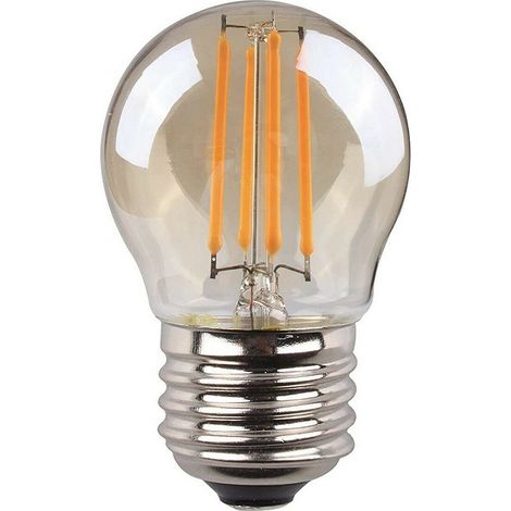 Lampadina LED EDM Filamento Vintage Vetro Sferica E27 4,5W 400lm 2000K Luce Calda Ø4,5x7,8cm (1/4)