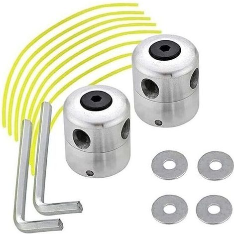 Lot de 2 têtes de débroussailleuse universelles en aluminium, ligne en nylon à double bobine, accessoires de tondeuse à gazon, adaptés aux tondeuses à gazon, tondeuses à gazon, jardin, pelouse, patio (1/5)