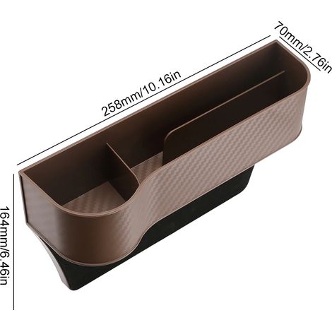 (Driver Brown) Sac de rangement multifonction en cuir nappa pour l'espace entre les sièges, avec porte-gobelet pour ranger et organiser les accessoires intérieurs de voiture (1/5)
