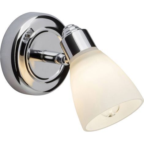 BRILLIANT lampe Kensington spot mural chrome / blanc 1x QT14, G9, 28W, adapté aux lampes à culot à broche (non incluses) Échelle A ++ à E Classe de protection IP: 44 - étanche aux éclabouss