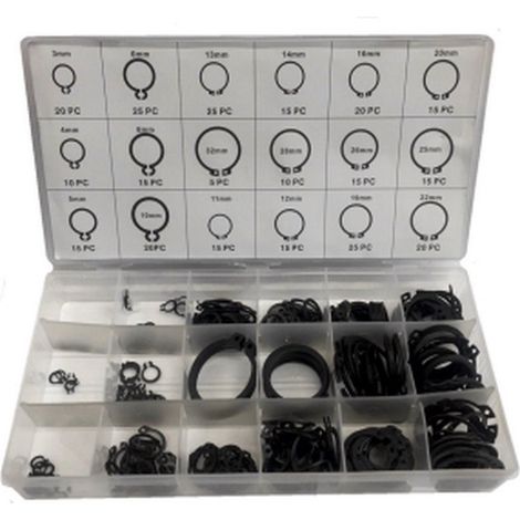Juego 300 clips Seeger Circlips Pack de Arandelas o Anillos de Retención (1/4)