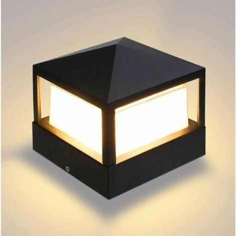 Lampe d'extérieur Poteau Pilier Aluminium IP65 étanche (Blanc Chaud) - Villa, Jardin, Pelouse, Porte, Clôture, Entrée (1/4)