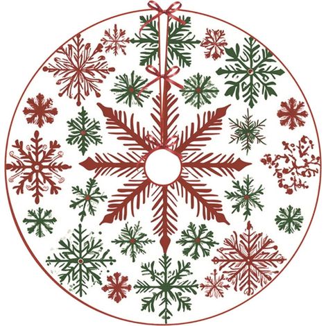 Jupe Pour Arbre De Noël - 60 Cm - Imprimé Festif Haute Définition - Polyester Lavable - Pour Arbres Intérieurs (1/5)
