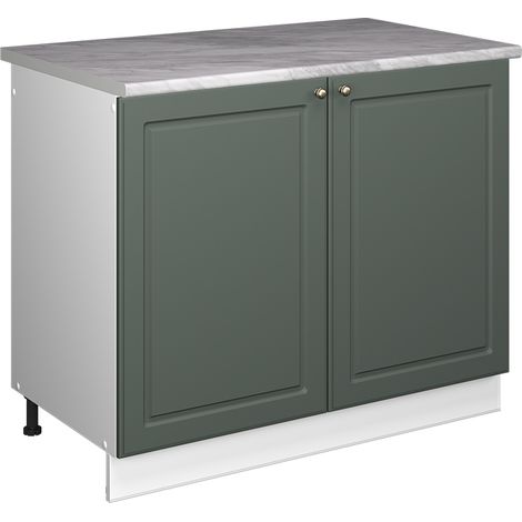 Spülenunterschrank Fame-Line, Grün-Gold Landhaus/Weiß, 100 cm, AP Marmor, Vicco (1/5)