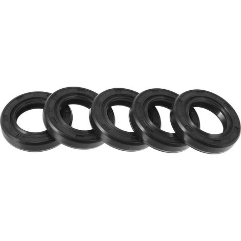 TC Oil Seal Double Lip 5 Pieces Universal Black  15 x 25 x 5 mm, with spring steel, universal for cars, boats, motorcycles, motors, shafts, leak-proof, waterproof (1/5)