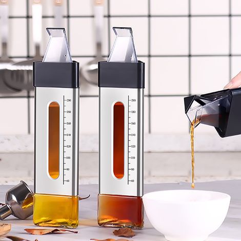 Bouteille pulvérisateur d'huile rechargeable avec graduations, distributeur d'huile et vinaigre pour cuisine et barbecue (1/5)