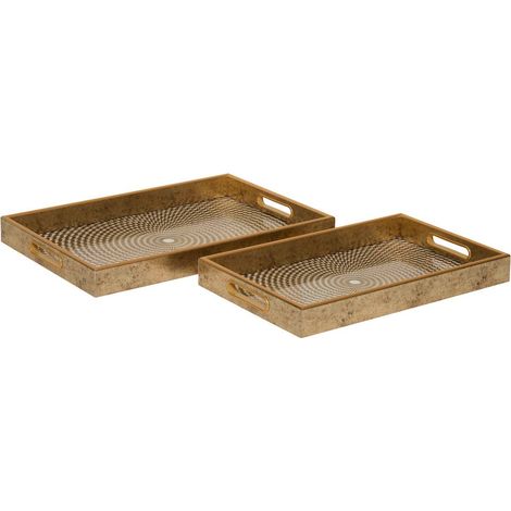 2 plateaux Elya rectangulaire 30x45cm doré - Atmosphera créateur d'intérieur (1/3)