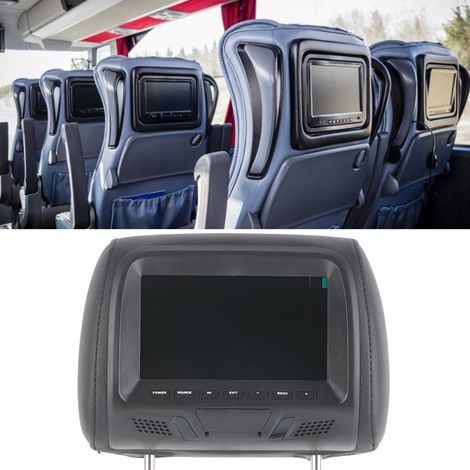 Universeller 7-Zoll-Auto-Kopfstützenmonitor mit MP5-Videoplayer in HD-Qualität, Schwarz (1/5)