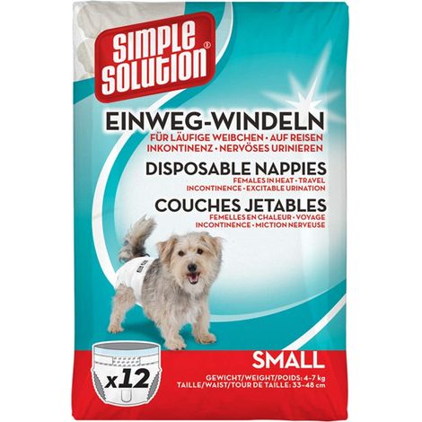 Simple Solution Pannolini per Cani USA e Getta per Cani di Sesso Femminile  Super Absorbent Leak-Proof Fit  Indicatore di umidità Confezione da 12 (1/5)