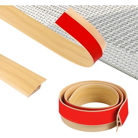 100cm PVC Barre De Seuil,Flexible Seuil De Porte Adhesif AntidéRapant, Moquette Transition de Seuil Pour RevêTement De Sol,Portes, Carrelage,Bois (Largeur:5cm-Grain de bois brut-A5010) (1/5)