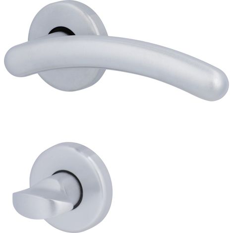 Alpertec WC-Rosettengarnitur Tara Messing silber rund Beschläge