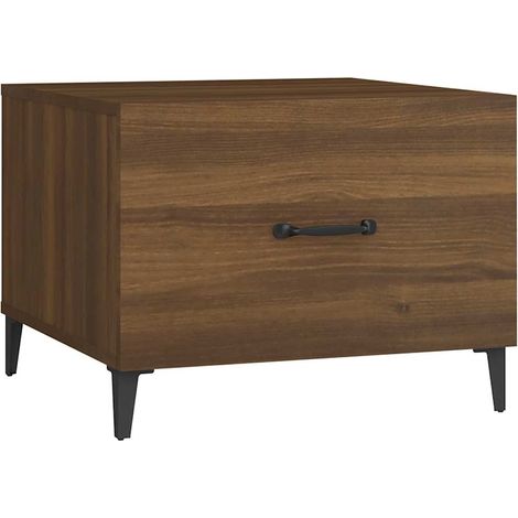 Maison Exclusive - Couchtisch mit Metallbeinen Braun Eichen-Optik (1/5)