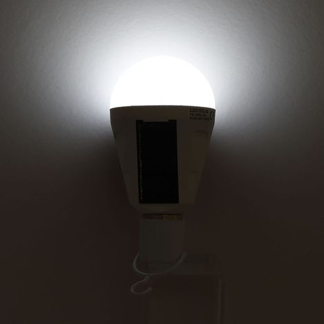 Ampoule LED Solaire E27 Portable Imperméable IP65 Lampadaire de Camping & d'Émergence avec Panneau Triple Batterie 1200mAh 18650 (1/5)