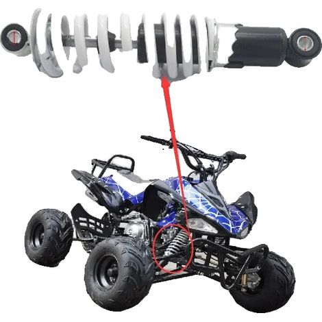 Amortiguador de suspensión, 9,8 pulgadas de largo, colocación trasera, acero de alta resistencia, compatible con ATV y motocicletas todoterreno, tipo protección contra impactos. (1/5)