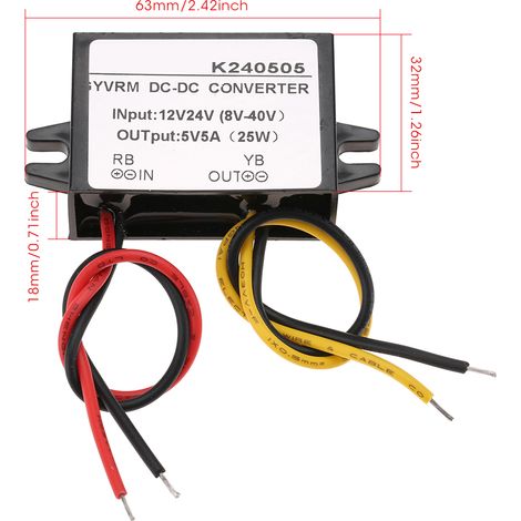 12V/24V auf 5V, 5A, 25W Stromwandler (1/5)