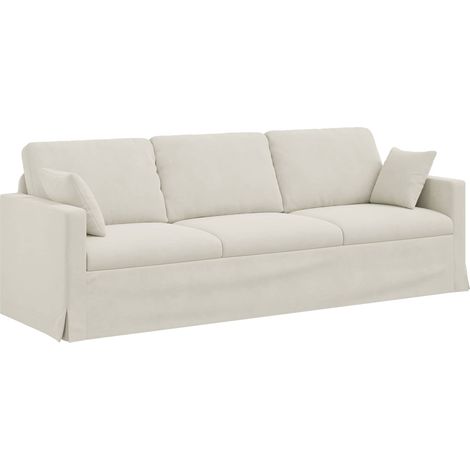 Divano Crema 228 x 78 x 80 cm Velluto vidaXL