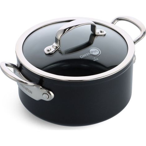 GreenPan 4895156693239 Barcelona Pro Casseruola con Rivestimento Antiaderente in Ceramica 20 cm Capacita' 3,1 L Adatta a Tutti i Piani Cottura incluso Induzione Lavabile in Lavastoviglie Manico in Acc
