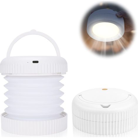 Lampe Camping, Macause Lumière de Camping Ampoule Rechargeable Tente de Camping Lampe Lampe Portative à Aimant avec USB Rechargeable 4 Modes D'éclairage Luminosité Lanterne Camp Lumière SOS [Classe é (1/5)