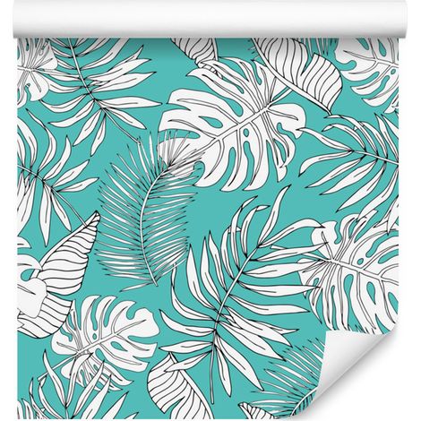 Papel pintado de hojas para salón y dormitorio, 50x1000 cm. (1/5)