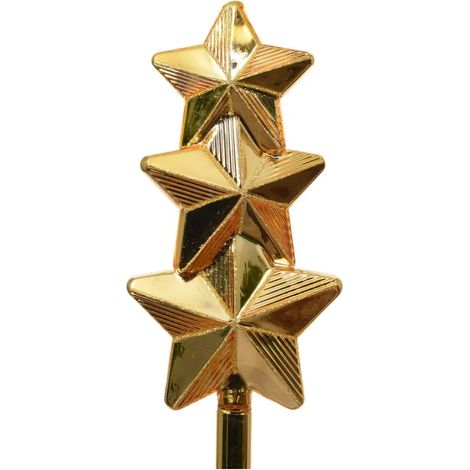 Puntale per albero di Natale in vetro con stelle oro glitterato H27 cm (1/3)