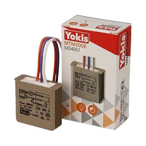 Yokis – Micromodule minuterie encastrable 500W – Double temporisation réglable 2s à 4h – Tension 230V – Compatible avec tous appareils