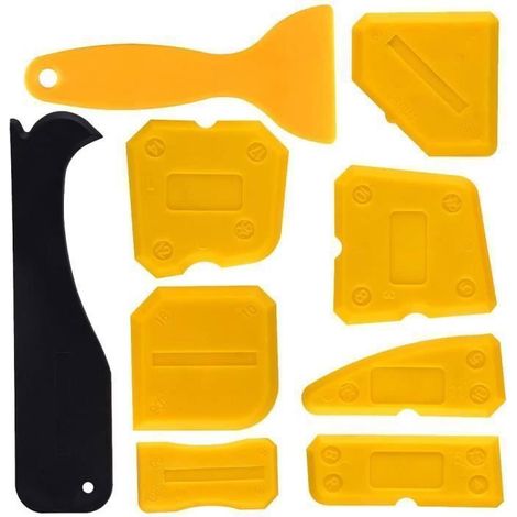 9 Pieces Lisseur Joint Silicone de Lissage Outil de Calfeutrage Coulis Outils de Finition pour Salle de Bain (1/3)