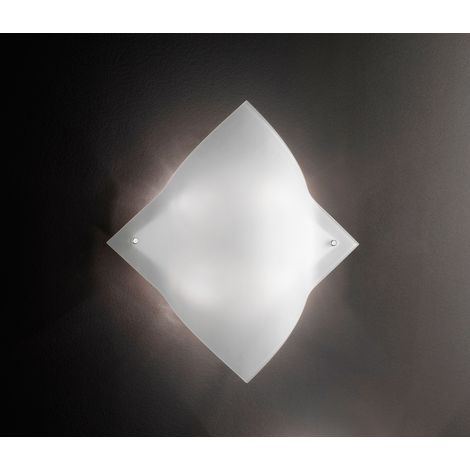 Plafonnier en Verre Blanc 10S46024, Design Elégant, Douille 4xE27 Max 60W, Dimensions 47x50x12 cm pour l'Éclairage Intérieur de Maison - Perenz