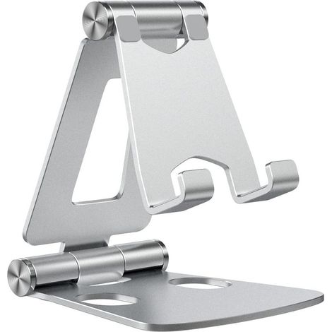 Adjustable multi-angle aluminum alloy mobile phone holder, portable smartphone table stand, mobile phone holder, universal adjustable aluminum desktop stand (1/5)