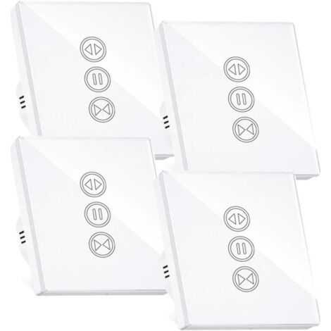 BUNTHAUS Aimoonsa – Interrupteur connecté pour volet roulant – Compatible Alexa et Google Home – Commande tactile rétroéclairée – Programmation via application – Lot de 4 (1/5)