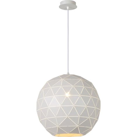 Suspension Lucide Otona Ø40 blanche métal E27 60W (1/5)