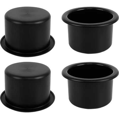 Lot de 4 porte-gobelets universels pour voiture, bateau, camion, canapé, bureau, noir, matériau ABS P359 (1/5)