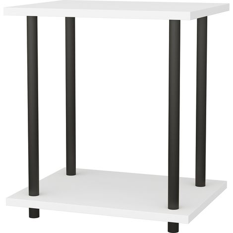 Decorotika - Bristol Side Table Table Basse for Living Room and Office - Noir and Blanc (1/5)