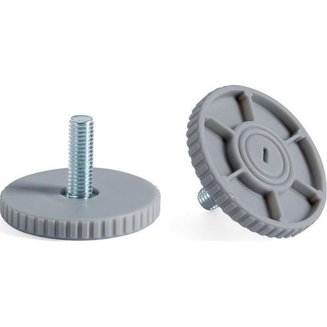 HERRAJES ALK pie nivelador tano ø45 m8x24 gris plata c/huella allen 4mm. (1/2)