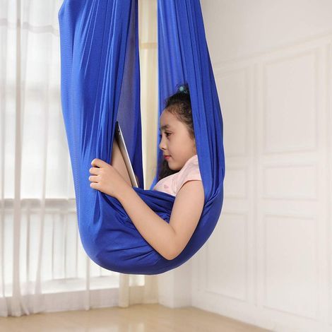 Komplette königsblaue Kinderhängematte, 1,5 m (mit Karabiner Größe 8)