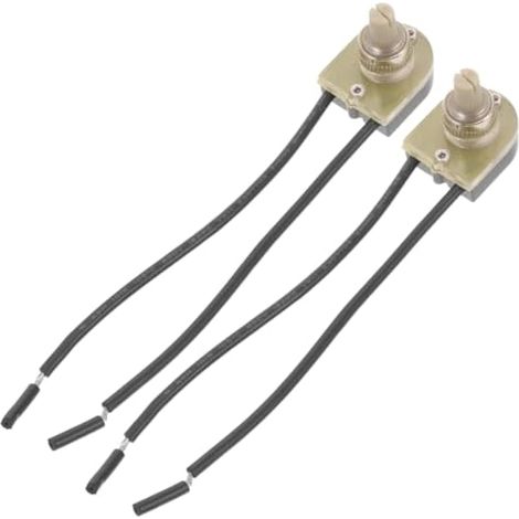 Lot de 2 Interrupteurs à Bouton Rotatif Noir pour Lampe de Bureau Interrupteur à Double Fil 360° à 2 Positions Accessoire Électrique Compatible pour Éclairage de Table (1/5)