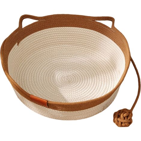 1 panier pour chat, corde de coton, dimensions 35/40/45 cm, respirant et résistant aux griffures, universel toutes saisons (1/5)