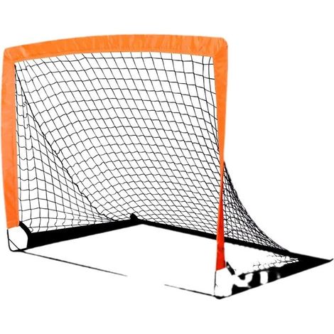 But de football portable pour enfants, cadre d'entraînement pliable pour jardin, orange et rouge, installation facile (lot de 2). (1/5)