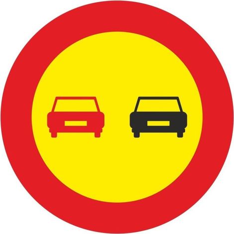 Señal Vial de Bolsa Adelantamiento Prohibido 700 x 700 mm (1/2)