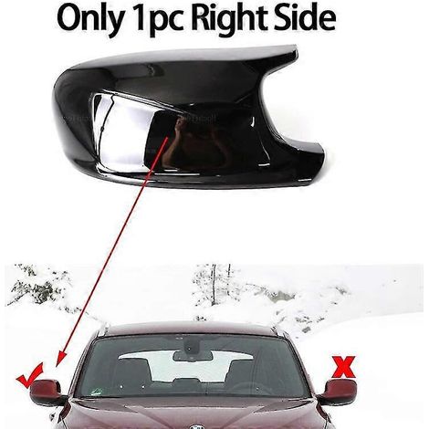 M-Style-Rückspiegelkappe in Carbonfaser-Optik, Schwarz, für BMW X3 F25 X1 E84 (Vor-Facelift) 2010–2013 – 1 Stück, rechts – Schwarz (1/5)