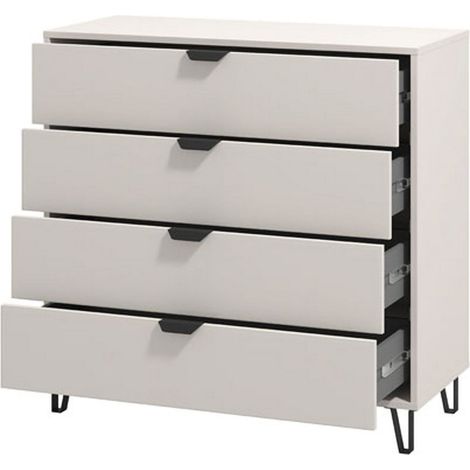 Cómoda Tornata, 4 Cajones, Apertura Deslizante, Cierre Deslizante, 93x40x90.5h cm Beige