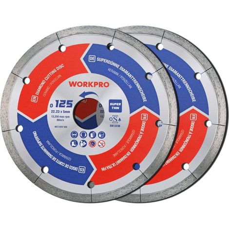 Lot de 2 Disques à Tronçonner Diamantés 125 mm (1/5)