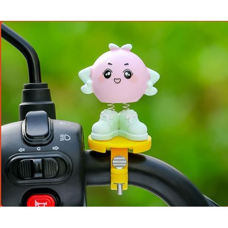 Bambola a dondolo a molla, ornamento per auto elettrica, accessorio per bicicletta, accessorio per ciclismo (1 pz)