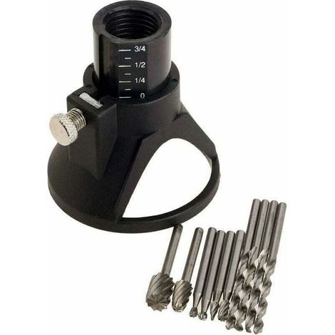 Zubehörset für Rotationswerkzeuge, mit Schneidführung und Bohrer, Rotationswerkzeug, Schneidführung, kontrolliertem Schneiden – 11-teiliges Set (1/4)