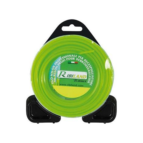 Ribiland – Fil carré pour débroussailleuse 4 mm – Longueur 30 m – Nylon haute densité – Résistance à l'abrasion excellente (1/4)