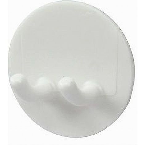 Trade Shop - Set 2 Pz Ganci Adesivi Doppio Casa Bagno Attaccapanni Da Parete Circolare 79337 -