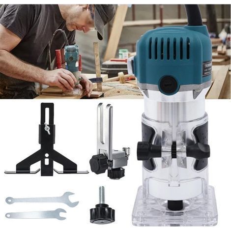 Tondeuse à main électrique 800 W, plastifieuse à bois, toupie, menuisier, outil de coupe, machine à rainurer, machine à graver, 30 000 tr/min (1/5)
