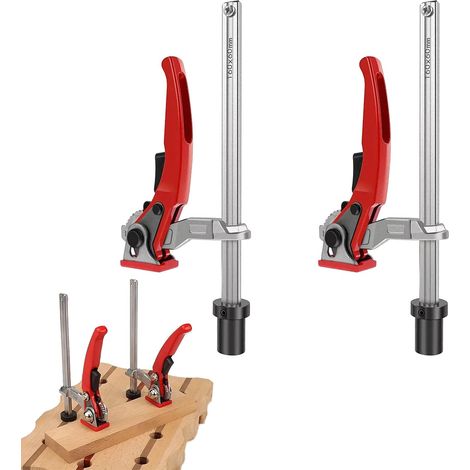 Dispositivo de sujeción de 16 mm, 2 piezas Dispositivo de sujeción ø16 para mesa de soldadura, abrazadera de liberación rápida con una capacidad de 160 mm y una (1/5)
