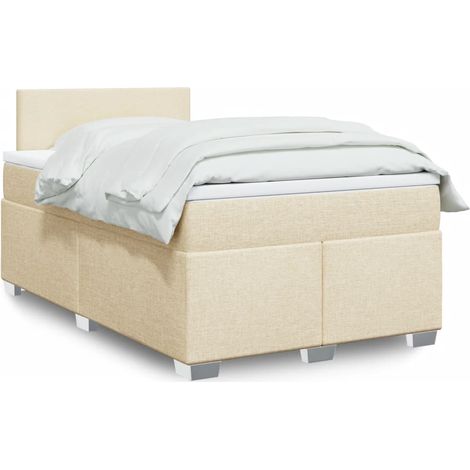 Boxspringbett mit Matratze Creme 120x200 cm Stoff