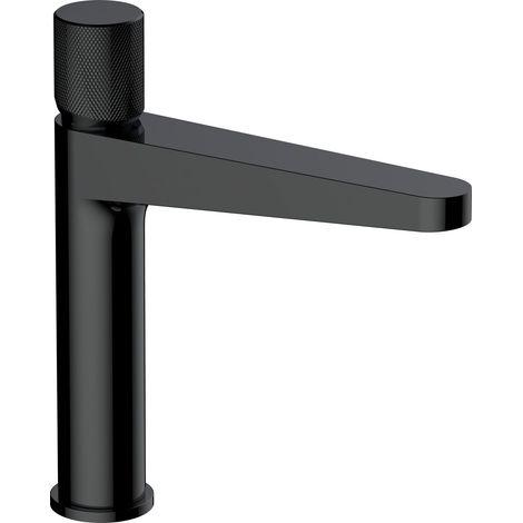 RAK Amalfi Matt Black Mid Height Basin Mixer Tap - RAKAMA3016B (1/2)